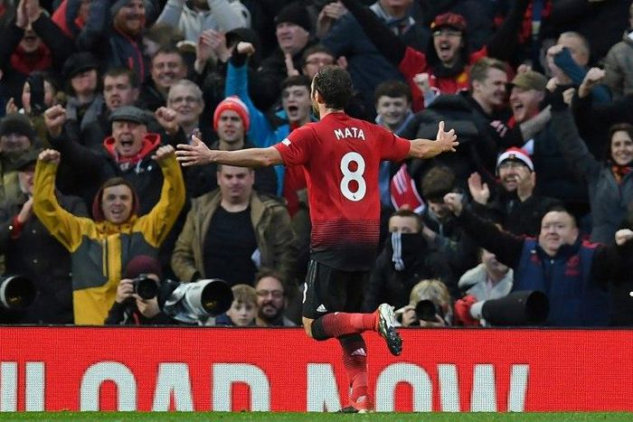 Juan Mata celebrates his goal against Fulham