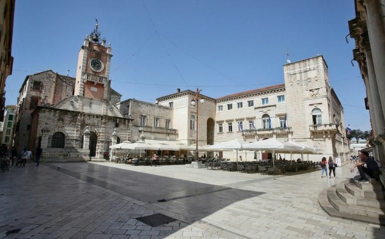 People's square in Zadar, where Luka Modric started his career as a professional footballer with NK Zadar