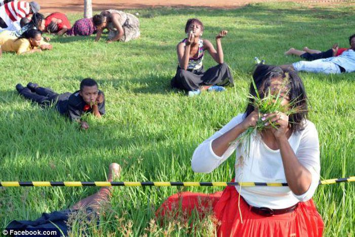South African pastor makes congregation eat grass
