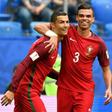 Portugal's forward Cristiano Ronaldo (L) has performed well at the 2017 Confederations Cup and was delighted after his team defeated new Zealand, qualifying for the semi-finals