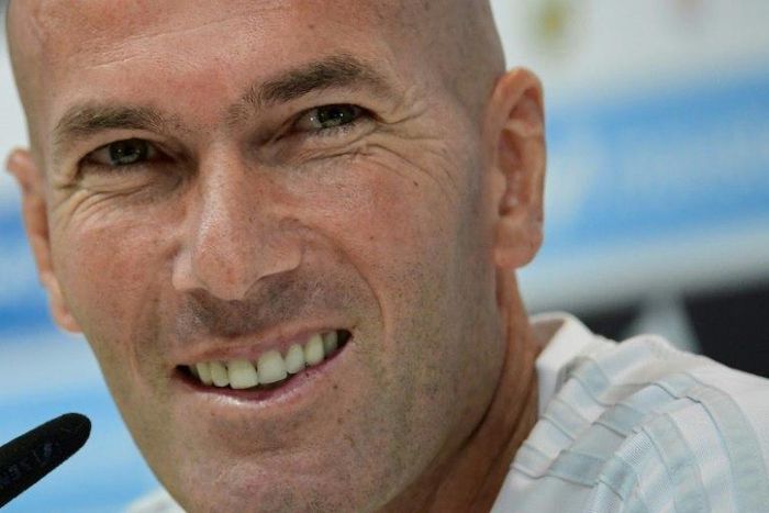 Real Madrid's French coach Zinedine Zidane gives a press conference at Real Madrid sport city in Madrid on August 12, 2017, on the eve of his side's Spanish SuperCup first leg against FC Barcelona