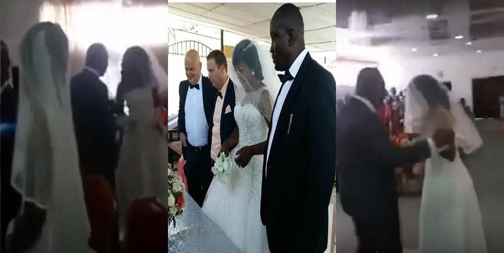 Sidechick wears wedding gown, storms wedding venue