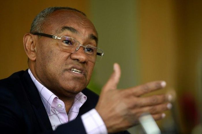 Confederation of African Football (CAF) President Ahmad Ahmad talks during an interview at his office in Cairo on April 22, 2018.