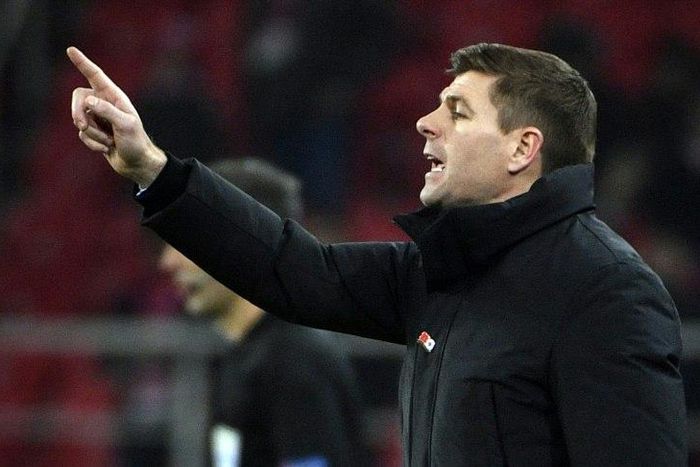 Steven Gerrard's (pictured November 8, 2018) Rangers moved into second with an equally convincing 3-0 win over Livingston, but Hearts' slump continued in a shock 2-0 defeat at St Mirren