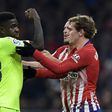 Samuel Umtiti returned to action against Atletico where he had to be calmed down by France teammate Antoine Griezmann