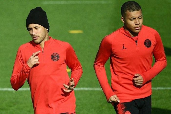 Both Kylian Mbappe (R, pictured November 11, 2018) and Neymar were hurt on international duty and missed PSG's win over Toulouse in Ligue 1, but their coach insisted they would return for the game against Liverpool
