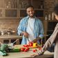 African American Couple Cooking.