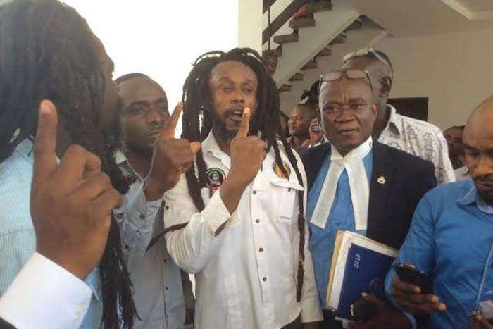 Ekow Micah [in white] was acquitted and discharged on Monday