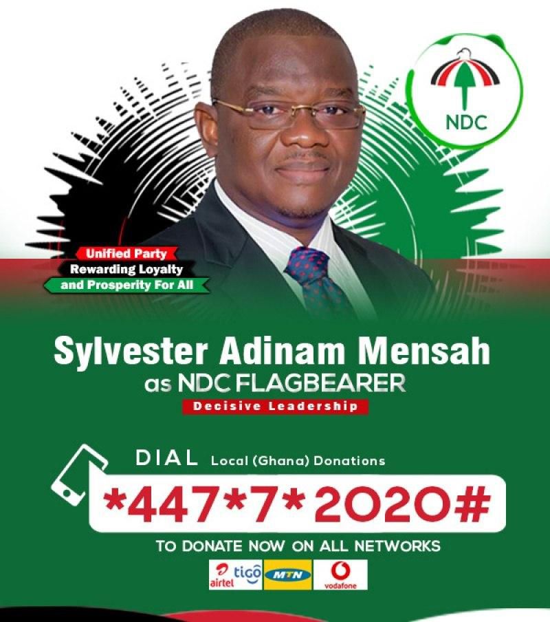 Short code for Sylvester Mensah 2020 fundraising