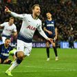 Christian Eriksen celebrates Tottenham's vital winner against Inter Milan