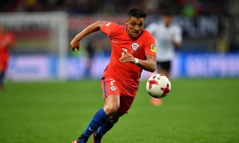 Chile's forward Alexis Sanchez runs with the ball during the 2017 Confederations Cup group B football match against Germany June 22, 2017