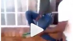 Homeowner beats thief as he gets stuck in burglar-proof (Video)