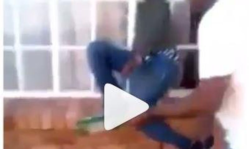 Homeowner beats thief as he gets stuck in burglar-proof (Video)