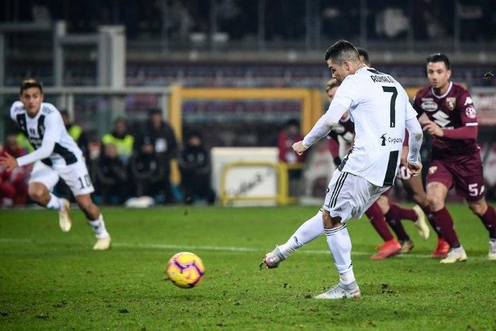 Cristiano Ronaldo scored his 11th Serie A goal this season.