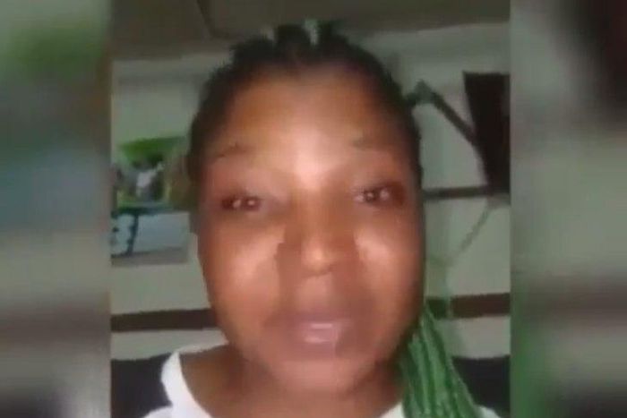 Lady issuing the warning