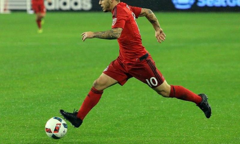 Sebastian Giovinco (pictured) scored twice and Jozy Altidore added a goal as Toronto FC beat the Impact 3-1 in Montreal in an all-Canada Major League Soccer clash, on August 27, 2017