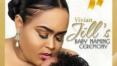 Vivian Jill's baby christening invitation card
