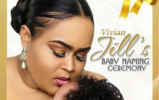 Vivian Jill's baby christening invitation card