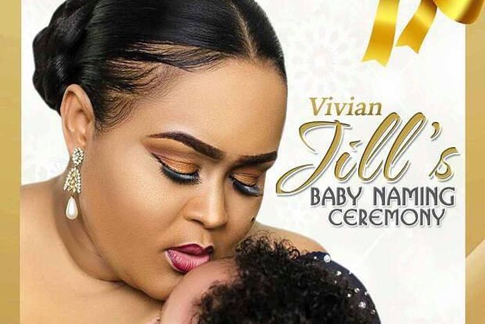 Vivian Jill's baby christening invitation card