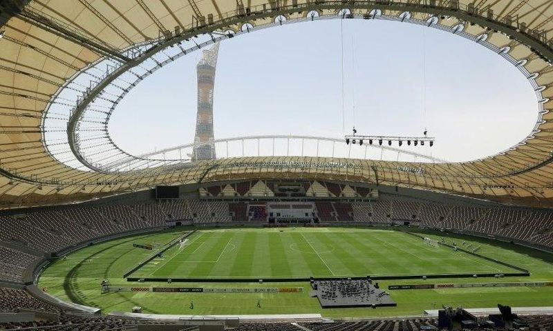 A picture taken on May 18, 2017, shows a general view of the Khalifa International Stadium in Doha after it was refurbished ahead of the Qatar 2022 FIFA World Cup
