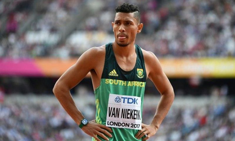 South Africa's Wayde van Niekerk waits for the start of the heats of the men's 400m at the IAAF World Championships in London on August 5, 2017
