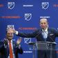 MLS commissioner Don Garber announces FC Cincinnati as an MLS expansion club in May of 2018