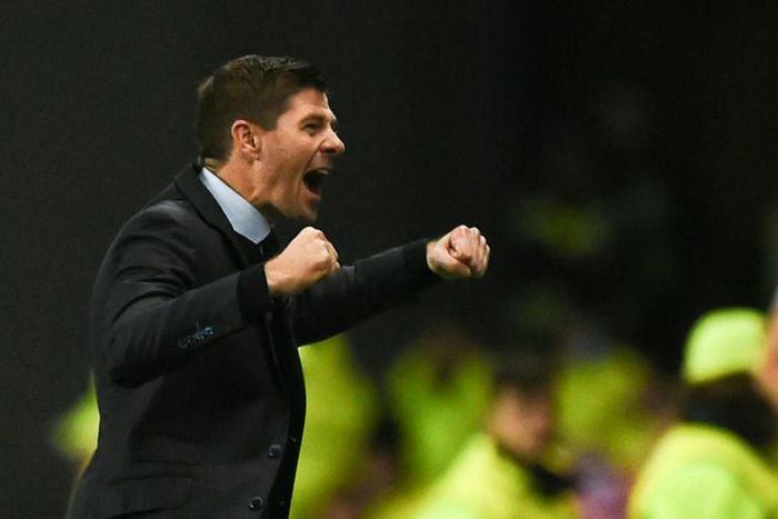 Steven Gerrard's (pictured October 2018) side had led the top flight after beating Hamilton and their Old Firm rivals' loss to Hibernian