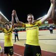 Borussia Dortmund celebrate Tuesday's 2-0 win at Monaco, which confirmed their Champions League, last 16 place as group winners, but coach Lucien Favre is expected to make numerous changes on Saturday for the Bundesliga leaders against Werder Bremen.