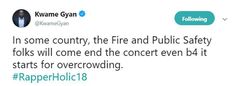 Rapperholic 2018 Tweet