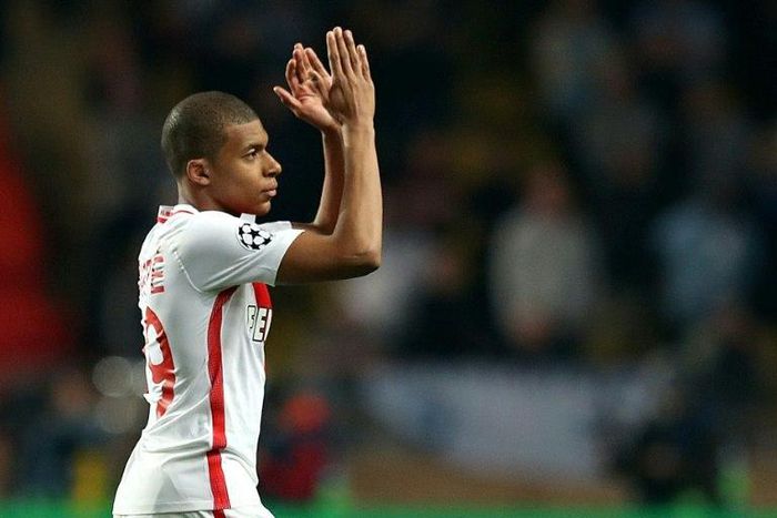 Forward Kylian Mbappe scores in the first half to help Monaco send Manchester City crashing out of the Champions League