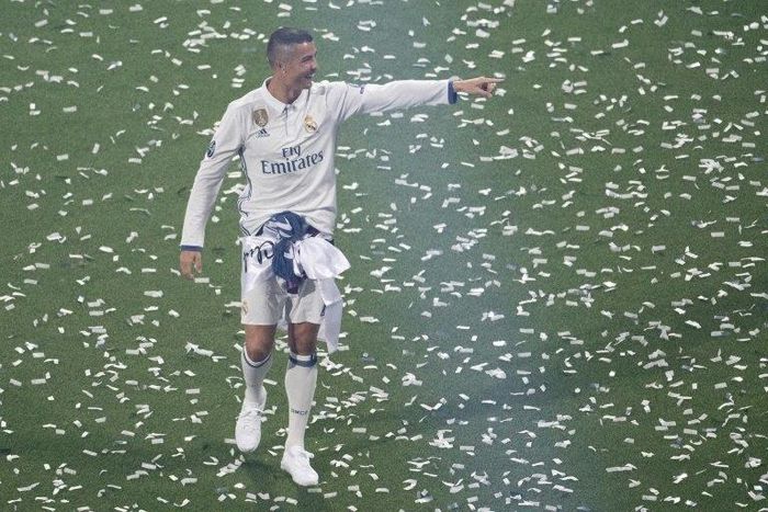 Real Madrid's forward Cristiano Ronaldo at the Santiago Bernabeu stadium on June 4, 2017