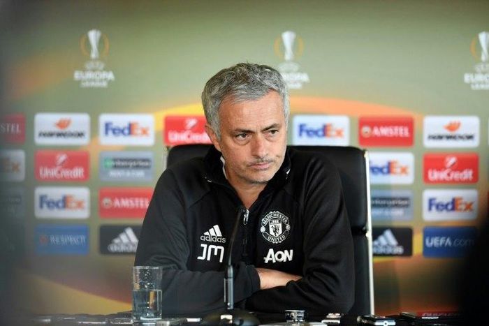 Manchester United's Portuguese manager Jose Mourinho speaks at a press conference at the club's training complex near Carrington, west of Manchester on May 19, 2017
