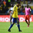 Gabon's Pierre-Emerick Aubameyang reacts as he walks off the pitch during their 2017 Africa Cup of Nations match against Guinea-Bissau in Libreville on January 14, 2017