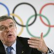 International Olympic Committee (IOC) chief Thomas Bach speaks to reporters following a 2016 meeting in Lausanne, Switzerland