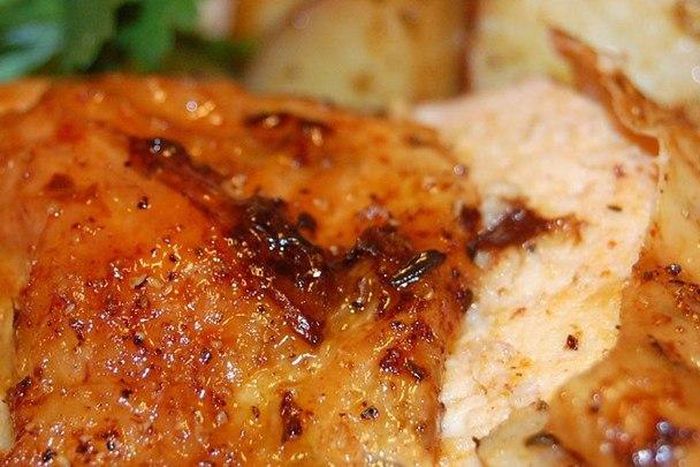 Roast sticky chicken
