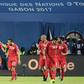 Tunisia's midfielder Naim Sliti (C) celebrates with teammates after scoring a goal during the 2017 Africa Cup of Nations group B football match between Algeria and Tunisia in Franceville on January 19, 2017