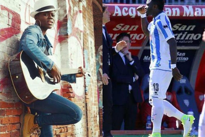 Wiyaala (left) and Muntari (right)