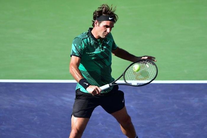 Roger Federer, pictured in action on March 19, 2017, captured his 90th career title in Indian Wells