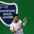 Serbia's Novak Djokovic practises ahead of the Shanghai Masters on October 9, 2016