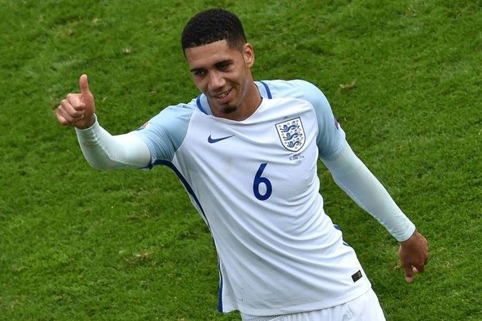 England's defender Chris Smalling, pictured on June 16, 2016, has missed Manchester United's last four games with a foot problem
