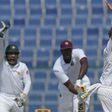 Pakistan spinner Yasir Shah (right) successfully appeals for leg before wicket against West Indies captain Jason Holder on the final day of the second Test in Abu Dhabi on October 25, 2016