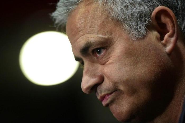 Manchester United's Jose Mourinho attends a press conference at Old Trafford in Manchester on May 10, 2017, ahead of their UEFA Europa League semi-final second leg football match against Celta Vigo