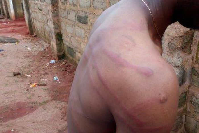 Photos of the brutality meted on the victim by soldiers in Edo state