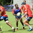 Western Stormers' players train ahead of their Super Rugby match against the Sunwolves, in Singapore, on March 21, 2017