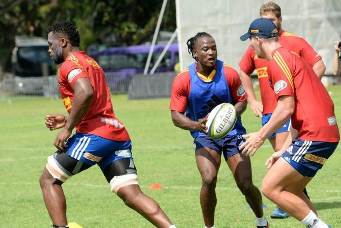 Western Stormers' players train ahead of their Super Rugby match against the Sunwolves, in Singapore, on March 21, 2017