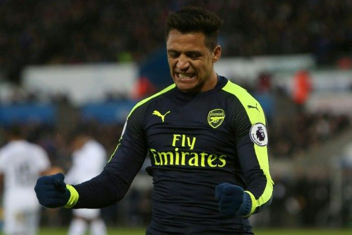 Alexis Sanchez scored the last of Arsenal's four goals against Swansea but appeared far from happy when he was taken off in the final quarter