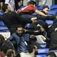 Besiktas' and Lyon's supporters fight before their UEFA Europa League first leg quarter final football match on April 13, 2017, at the Parc Olympique Lyonnais stadium in Decines-Charpieu, central-eastern France