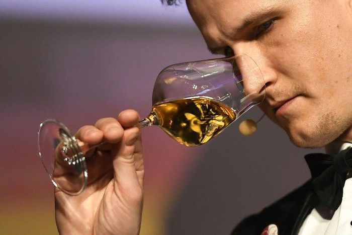 Raimonds Tomsons of Latvia beat out three rivals in the gruelling final round of the European Sommelier Championship in Vienna
