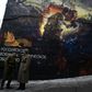 Men dressed in Red Army World War II uniforms take part in the opening of a street art-style painting promoting the new Russian film "The Panfilov 28" in Moscow