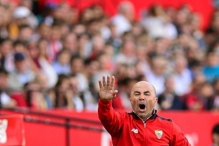 Sevilla's coach Jorge Sampaoli, pictured on March 11, 2017, said he found the firing of Leicester City manager Claudio Ranieri "very, very surprising"